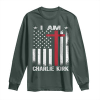 I Am Charlie Kirk Long Sleeve Shirt Christian Cross Faith American Falg - Wonder Print Shop