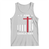 I Am Charlie Kirk Tank Top Christian Cross Faith American Flag - Wonder Print Shop