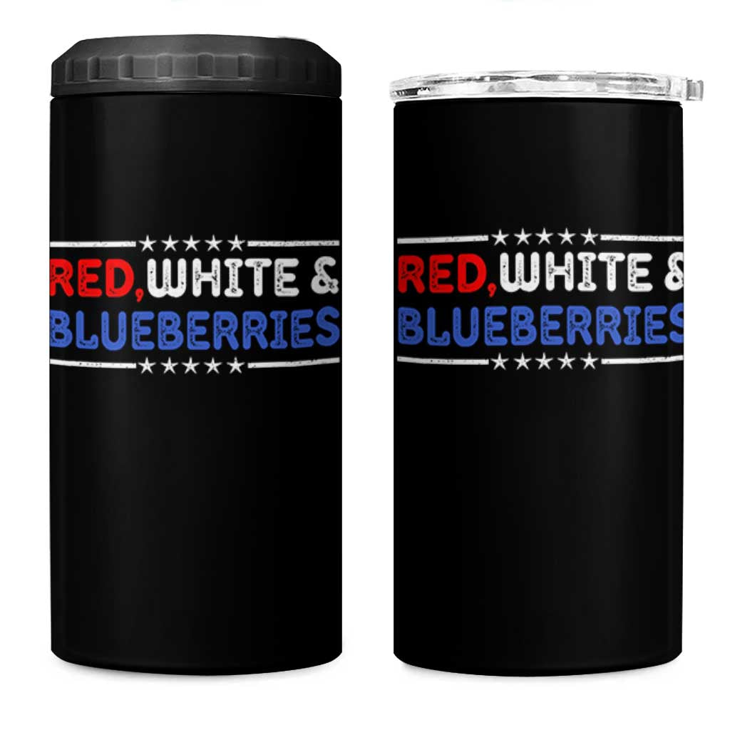 Red White and Blueberries 4 in 1 Can Cooler Tumbler Patriotic Tribute Memorial - Wonder Print Shop
