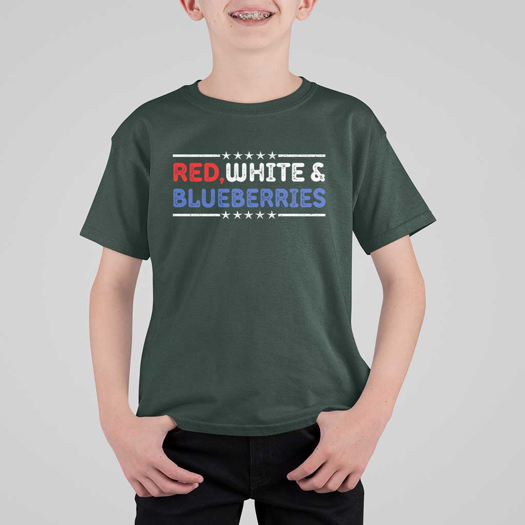 Red White and Blueberries T Shirt For Kid Patriotic Tribute Memorial - Wonder Print Shop