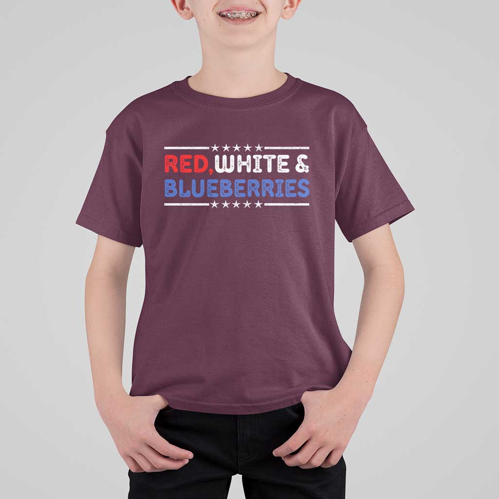 Red White and Blueberries T Shirt For Kid Patriotic Tribute Memorial - Wonder Print Shop