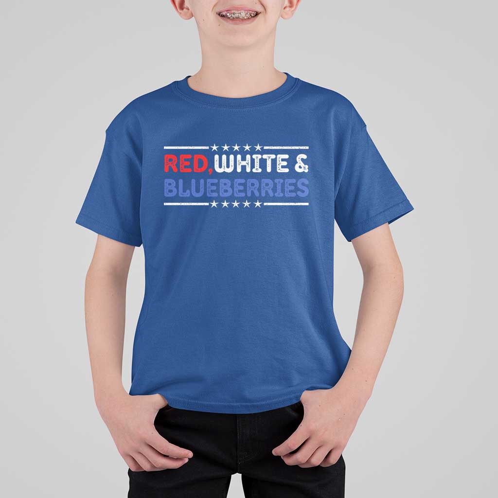 Red White and Blueberries T Shirt For Kid Patriotic Tribute Memorial - Wonder Print Shop
