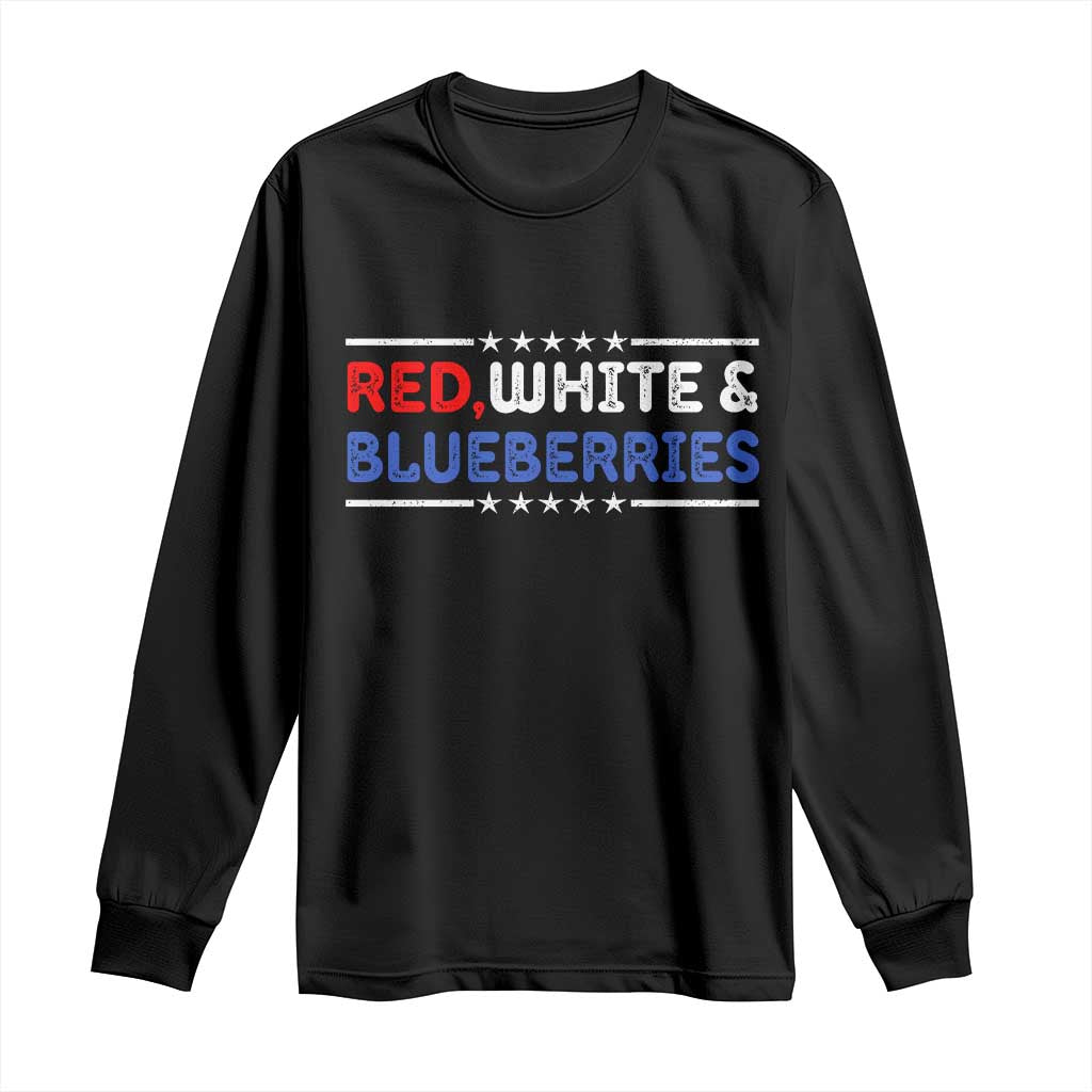 Red White and Blueberries Long Sleeve Shirt Patriotic Tribute Memorial - Wonder Print Shop