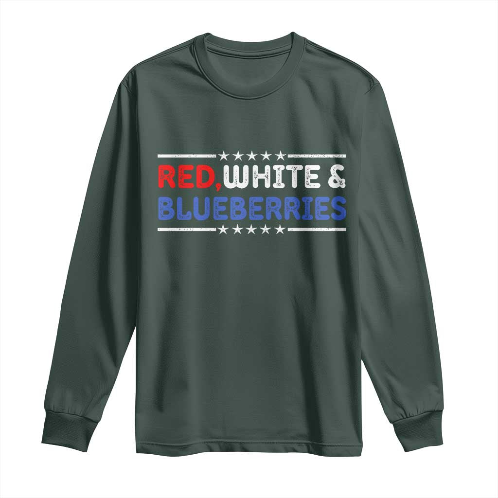 Red White and Blueberries Long Sleeve Shirt Patriotic Tribute Memorial - Wonder Print Shop