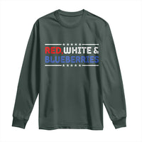 Red White and Blueberries Long Sleeve Shirt Patriotic Tribute Memorial - Wonder Print Shop