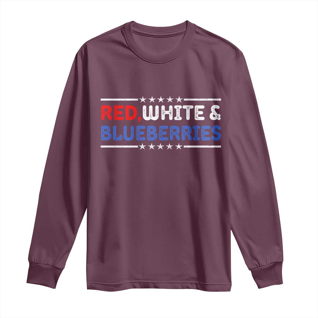 Red White and Blueberries Long Sleeve Shirt Patriotic Tribute Memorial - Wonder Print Shop