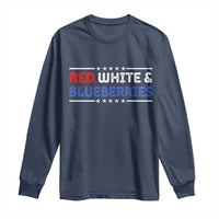 Red White and Blueberries Long Sleeve Shirt Patriotic Tribute Memorial - Wonder Print Shop