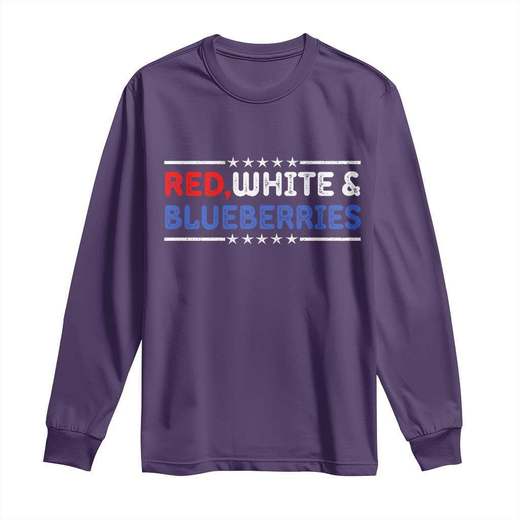 Red White and Blueberries Long Sleeve Shirt Patriotic Tribute Memorial - Wonder Print Shop
