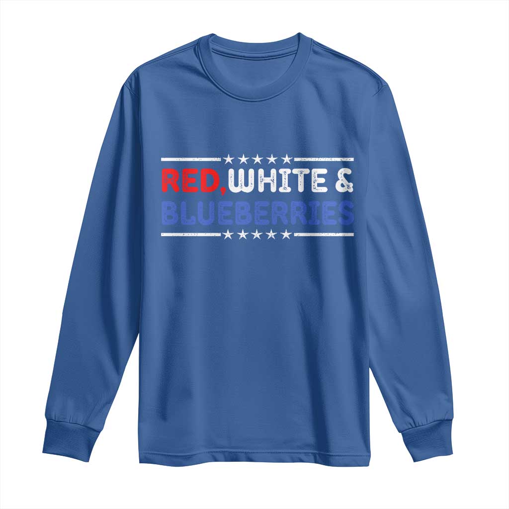 Red White and Blueberries Long Sleeve Shirt Patriotic Tribute Memorial - Wonder Print Shop