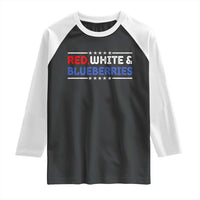 Red White and Blueberries Raglan Shirt Patriotic Tribute Memorial - Wonder Print Shop