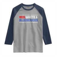 Red White and Blueberries Raglan Shirt Patriotic Tribute Memorial - Wonder Print Shop