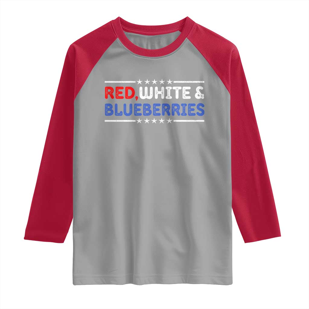 Red White and Blueberries Raglan Shirt Patriotic Tribute Memorial - Wonder Print Shop