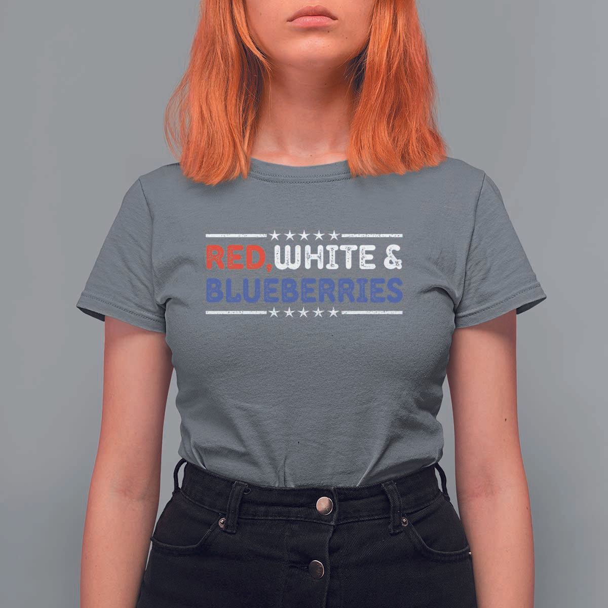 Red White and Blueberries T Shirt For Women Patriotic Tribute Memorial - Wonder Print Shop