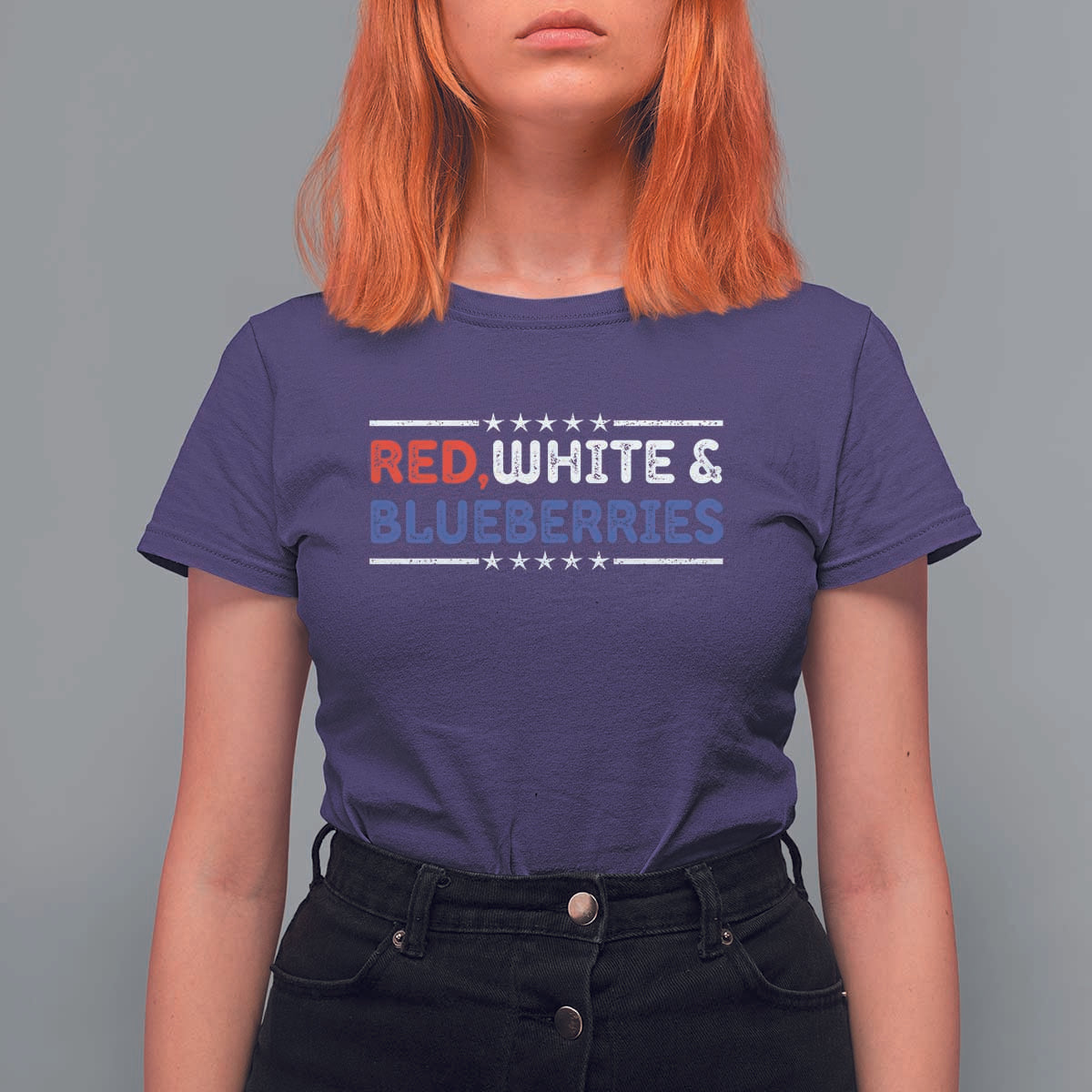 Red White and Blueberries T Shirt For Women Patriotic Tribute Memorial - Wonder Print Shop