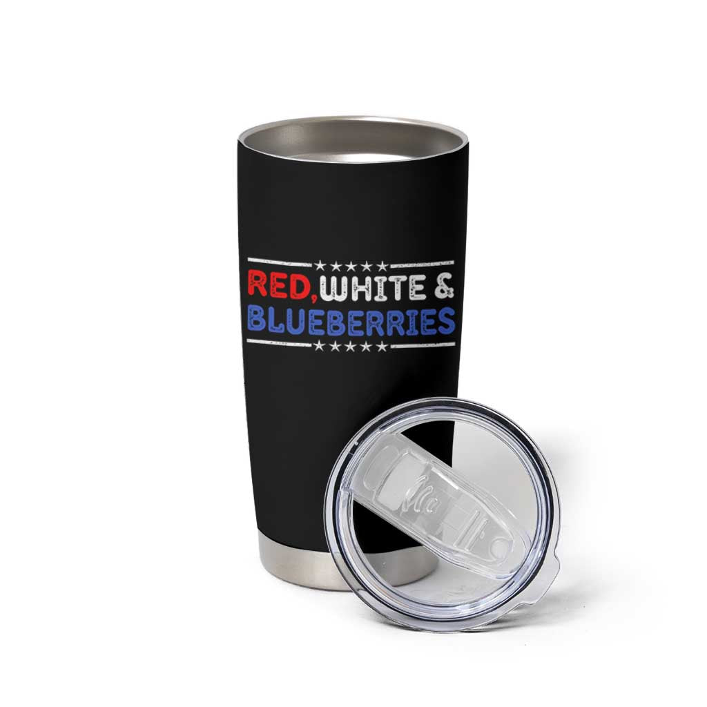 Red White and Blueberries Tumbler Cup Patriotic Tribute Memorial - Wonder Print Shop