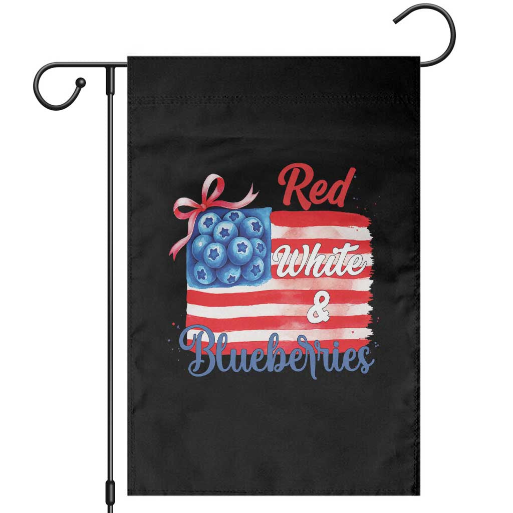 Red White and Blueberries Garden Flag Patriotic Vintage American Flag Coquette Bow - Wonder Print Shop