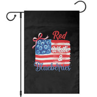 Red White and Blueberries Garden Flag Patriotic Vintage American Flag Coquette Bow - Wonder Print Shop