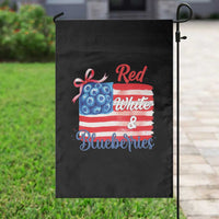 Red White and Blueberries Garden Flag Patriotic Vintage American Flag Coquette Bow - Wonder Print Shop