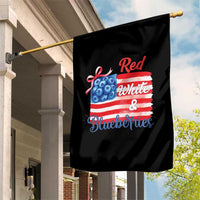 Red White and Blueberries Garden Flag Patriotic Vintage American Flag Coquette Bow - Wonder Print Shop