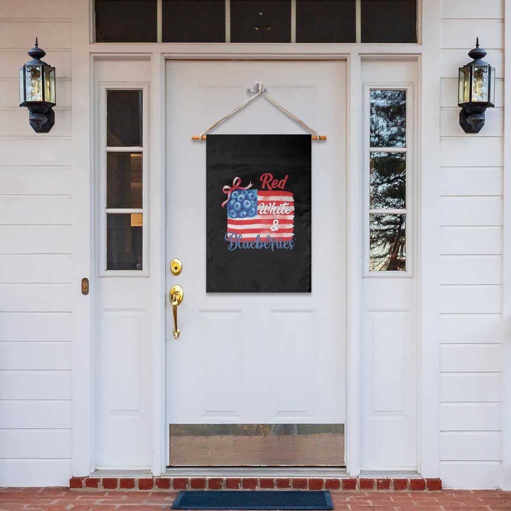 Red White and Blueberries Garden Flag Patriotic Vintage American Flag Coquette Bow - Wonder Print Shop