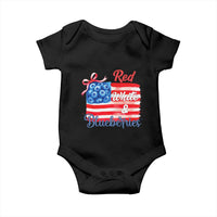 Red White and Blueberries Baby Onesie Patriotic Vintage American Flag Coquette Bow - Wonder Print Shop