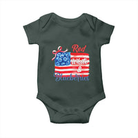 Red White and Blueberries Baby Onesie Patriotic Vintage American Flag Coquette Bow - Wonder Print Shop
