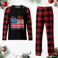 Red White and Blueberries Plaid Pajama Set Patriotic Vintage American Flag Coquette Bow - Wonder Print Shop