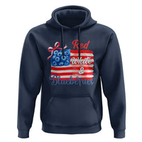 Red White and Blueberries Hoodie Patriotic Vintage American Flag Coquette Bow - Wonder Print Shop