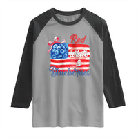 Red White and Blueberries Raglan Shirt Patriotic Vintage American Flag Coquette Bow - Wonder Print Shop