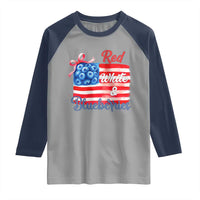 Red White and Blueberries Raglan Shirt Patriotic Vintage American Flag Coquette Bow - Wonder Print Shop