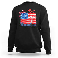 Red White and Blueberries Sweatshirt Patriotic Vintage American Flag Coquette Bow - Wonder Print Shop