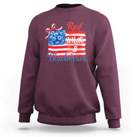 Red White and Blueberries Sweatshirt Patriotic Vintage American Flag Coquette Bow - Wonder Print Shop