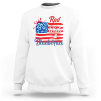 Red White and Blueberries Sweatshirt Patriotic Vintage American Flag Coquette Bow - Wonder Print Shop