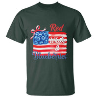 Red White and Blueberries T Shirt Patriotic Vintage American Flag Coquette Bow - Wonder Print Shop