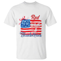 Red White and Blueberries T Shirt Patriotic Vintage American Flag Coquette Bow - Wonder Print Shop