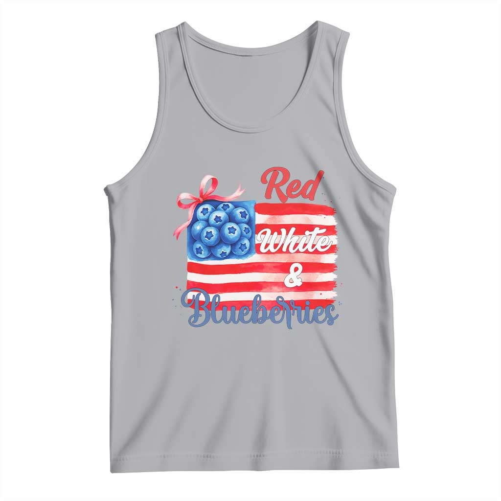 Red White and Blueberries Tank Top Patriotic Vintage American Flag Coquette Bow - Wonder Print Shop