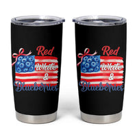 Red White and Blueberries Tumbler Cup Patriotic Vintage American Flag Coquette Bow - Wonder Print Shop