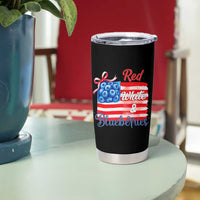 Red White and Blueberries Tumbler Cup Patriotic Vintage American Flag Coquette Bow - Wonder Print Shop
