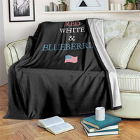 Red White and Blueberries Throw Blanket Vintage American Flag Patriotic - Wonder Print Shop