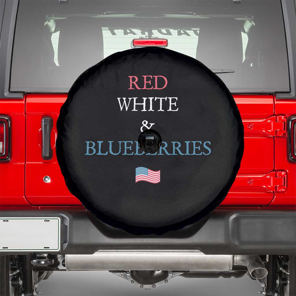 Red White and Blueberries Spare Tire Cover Vintage American Flag Patriotic - Wonder Print Shop