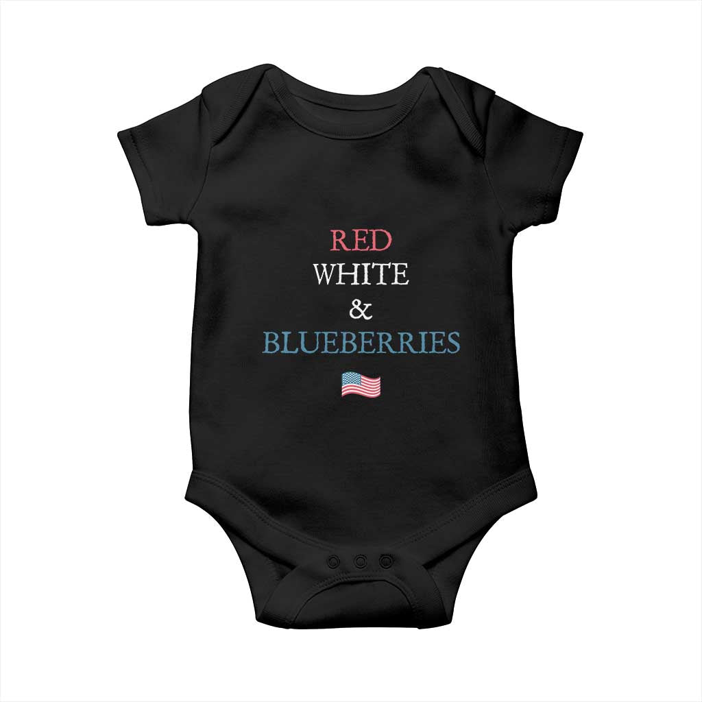 Red White and Blueberries Baby Onesie Vintage American Flag Patriotic - Wonder Print Shop
