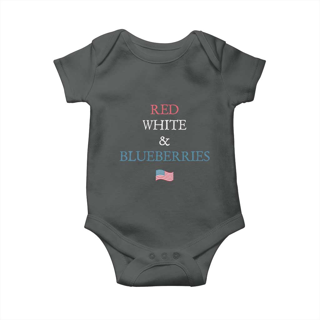 Red White and Blueberries Baby Onesie Vintage American Flag Patriotic - Wonder Print Shop
