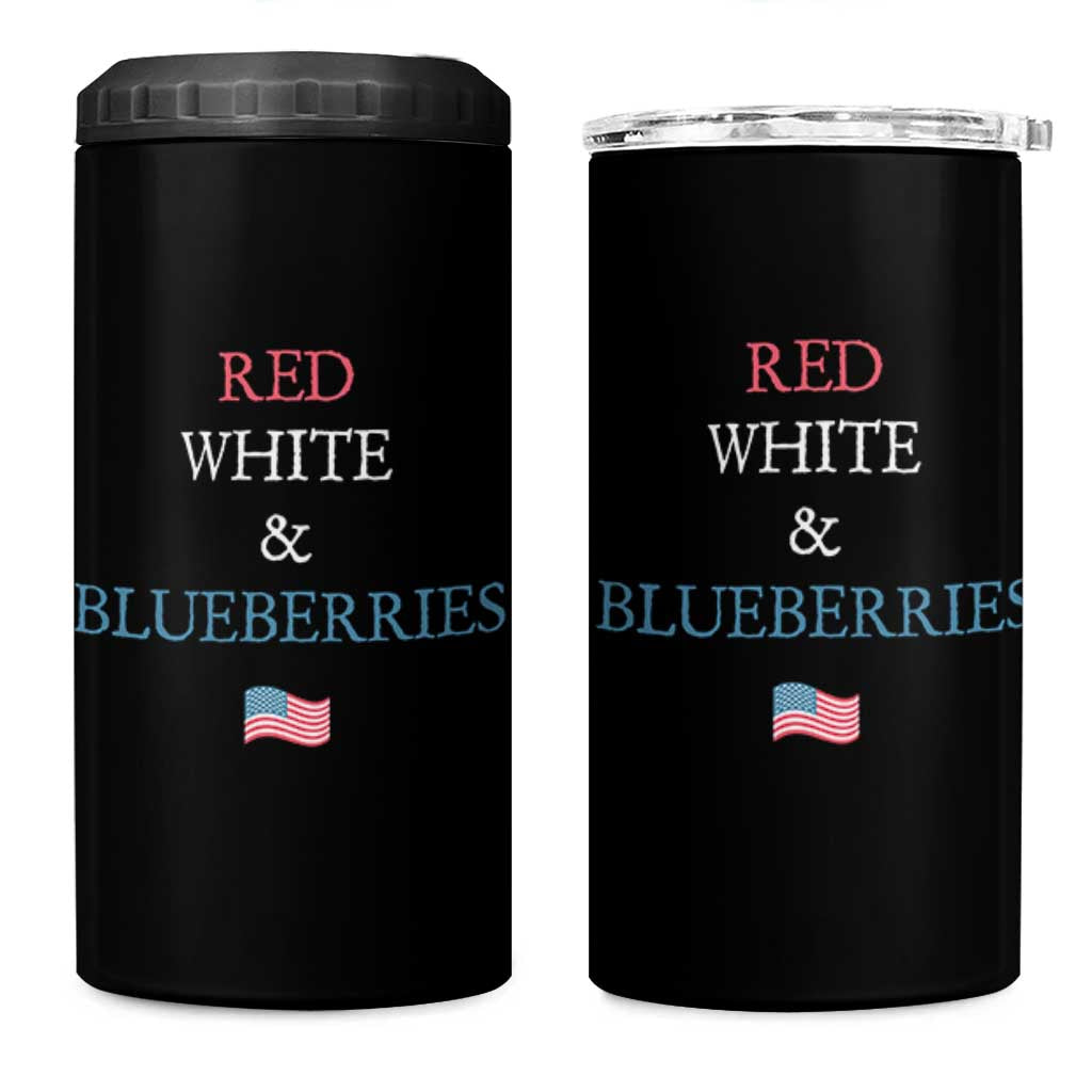 Red White and Blueberries 4 in 1 Can Cooler Tumbler Vintage American Flag Patriotic - Wonder Print Shop