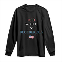 Red White and Blueberries Long Sleeve Shirt Vintage American Flag Patriotic - Wonder Print Shop
