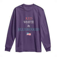 Red White and Blueberries Long Sleeve Shirt Vintage American Flag Patriotic - Wonder Print Shop