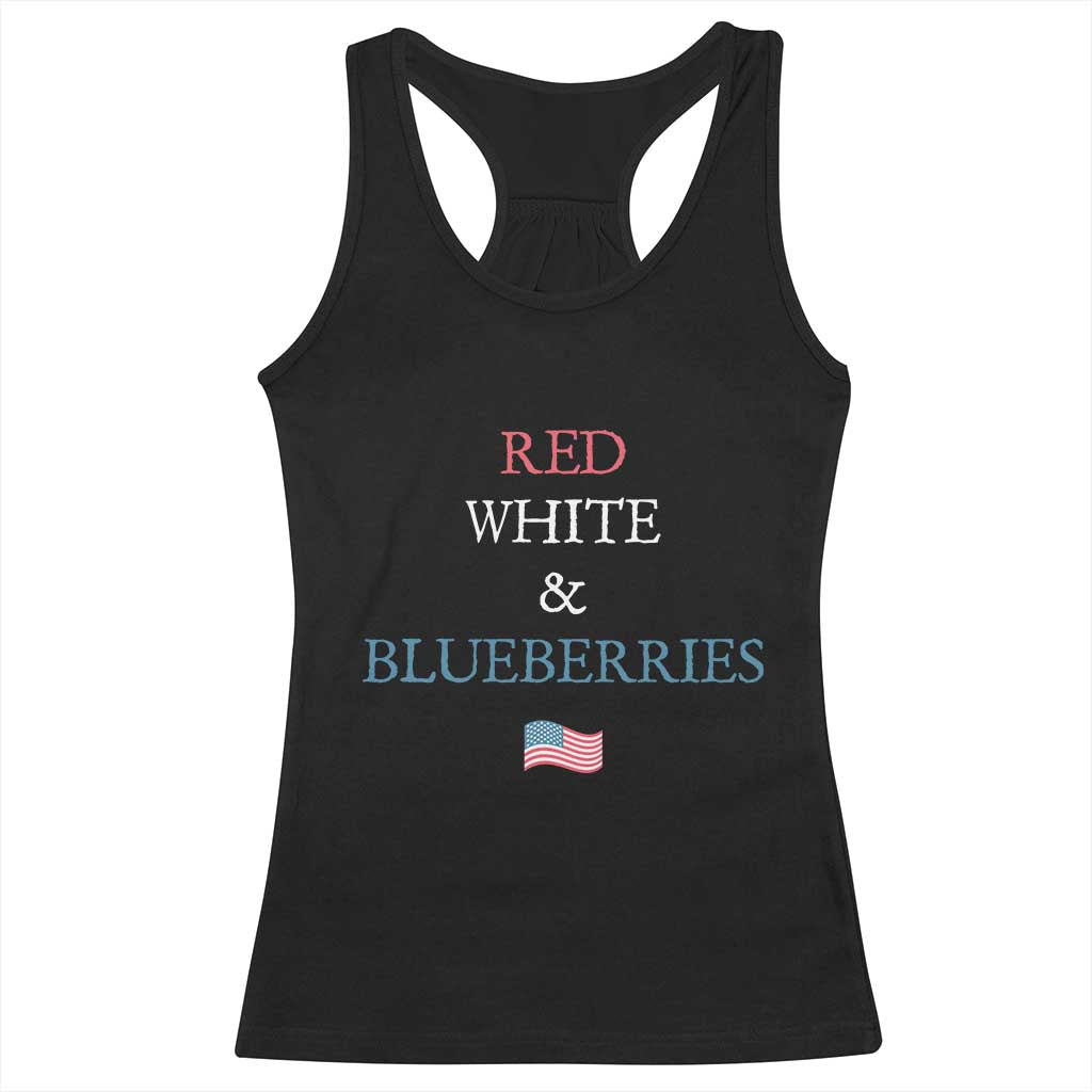 Red White and Blueberries Racerback Tank Top Vintage American Flag Patriotic - Wonder Print Shop
