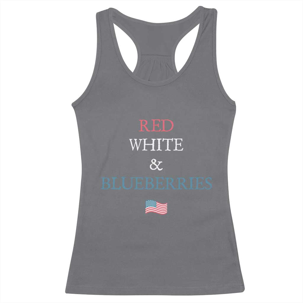 Red White and Blueberries Racerback Tank Top Vintage American Flag Patriotic - Wonder Print Shop