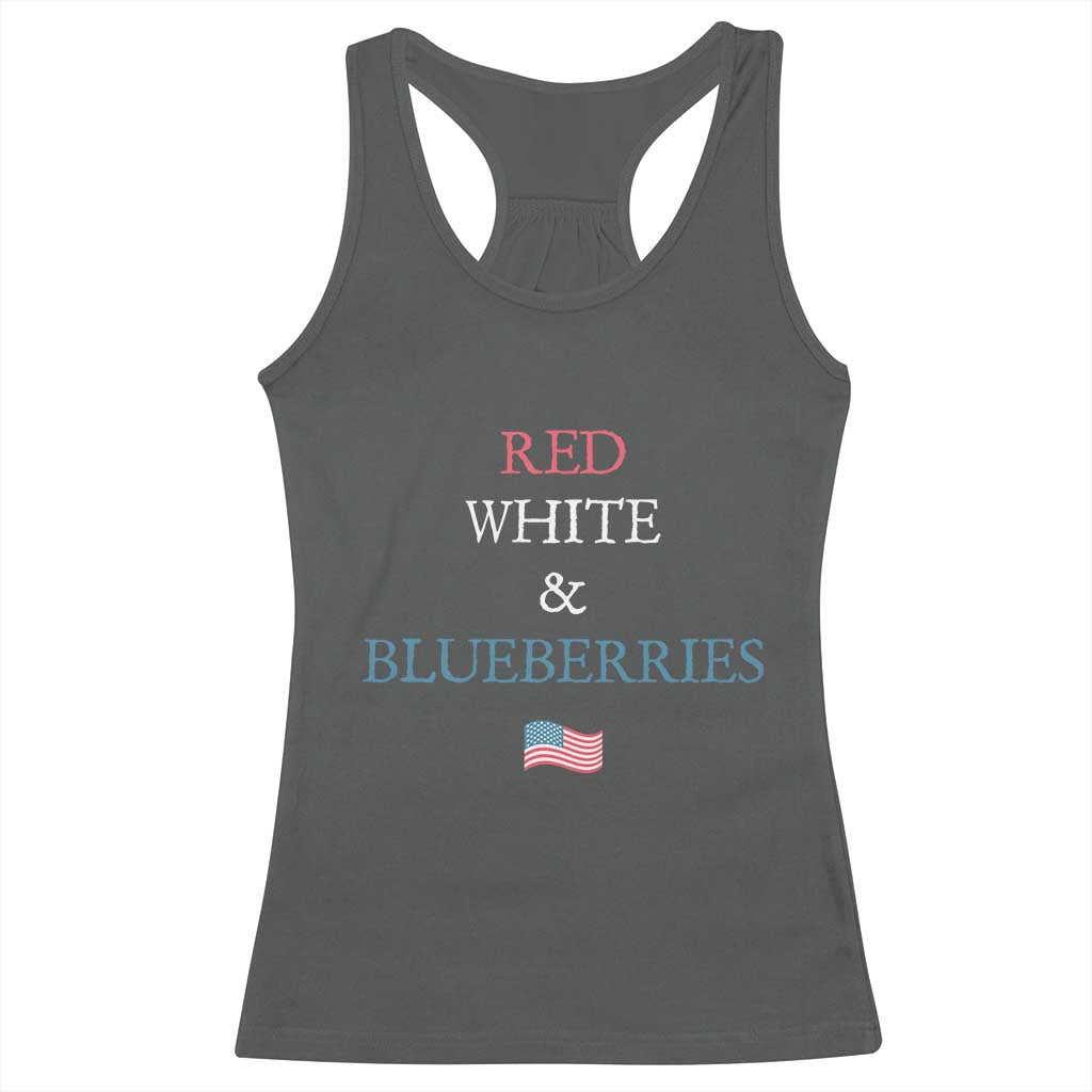 Red White and Blueberries Racerback Tank Top Vintage American Flag Patriotic - Wonder Print Shop