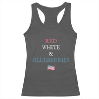 Red White and Blueberries Racerback Tank Top Vintage American Flag Patriotic - Wonder Print Shop