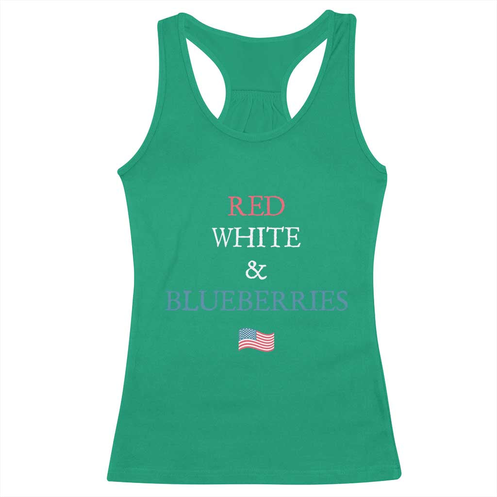Red White and Blueberries Racerback Tank Top Vintage American Flag Patriotic - Wonder Print Shop